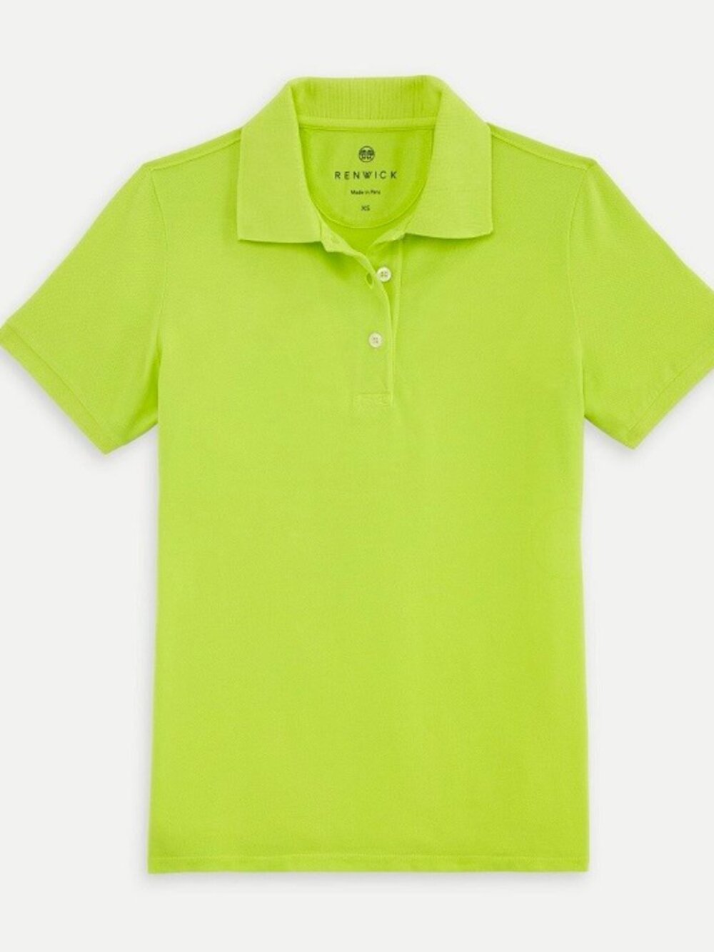 RENWICK Golf Pima Cotton Polo Shirt MEDIUM Short Sleeve Solid Pique Lime $90